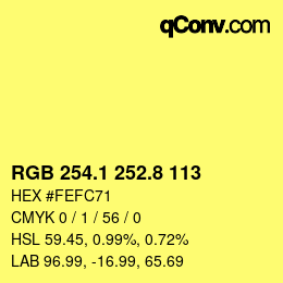 カラーコード: RGB 254.1 252.8 113 | qconv.com