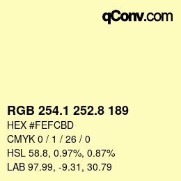 Color code: RGB 254.1 252.8 189 | qconv.com
