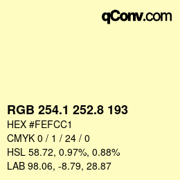 Color code: RGB 254.1 252.8 193 | qconv.com