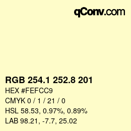 Color code: RGB 254.1 252.8 201 | qconv.com
