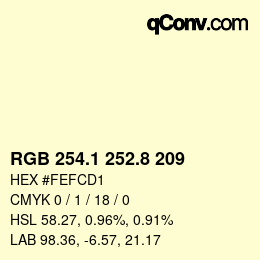 Color code: RGB 254.1 252.8 209 | qconv.com