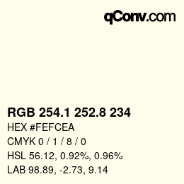Color code: RGB 254.1 252.8 234 | qconv.com