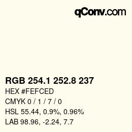 Color code: RGB 254.1 252.8 237 | qconv.com