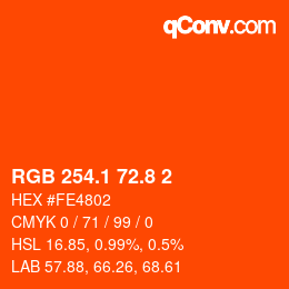 カラーコード: RGB 254.1 72.8 2 | qconv.com