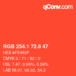Color code: RGB 254.1 72.8 47 | qconv.com