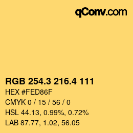 カラーコード: RGB 254.3 216.4 111 | qconv.com