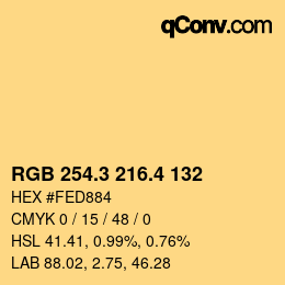 カラーコード: RGB 254.3 216.4 132 | qconv.com