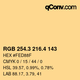 カラーコード: RGB 254.3 216.4 143 | qconv.com