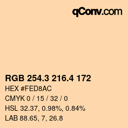 カラーコード: RGB 254.3 216.4 172 | qconv.com