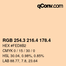 カラーコード: RGB 254.3 216.4 178.4 | qconv.com