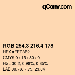 カラーコード: RGB 254.3 216.4 178 | qconv.com