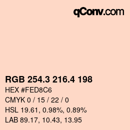 カラーコード: RGB 254.3 216.4 198 | qconv.com