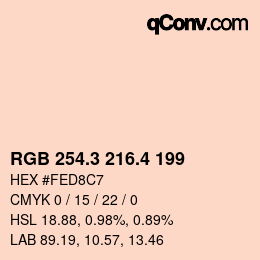 カラーコード: RGB 254.3 216.4 199 | qconv.com