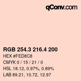カラーコード: RGB 254.3 216.4 200 | qconv.com