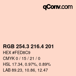 カラーコード: RGB 254.3 216.4 201 | qconv.com