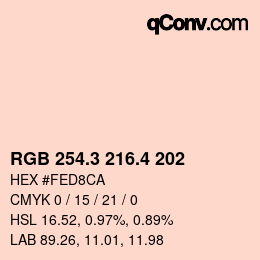 カラーコード: RGB 254.3 216.4 202 | qconv.com
