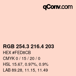 カラーコード: RGB 254.3 216.4 203 | qconv.com