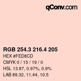 カラーコード: RGB 254.3 216.4 205 | qconv.com