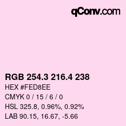 カラーコード: RGB 254.3 216.4 238 | qconv.com