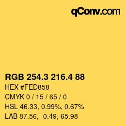 カラーコード: RGB 254.3 216.4 88 | qconv.com