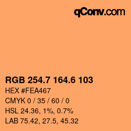 カラーコード: RGB 254.7 164.6 103 | qconv.com