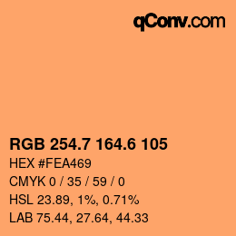 カラーコード: RGB 254.7 164.6 105 | qconv.com