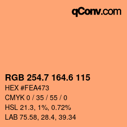 カラーコード: RGB 254.7 164.6 115 | qconv.com