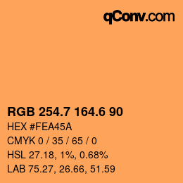 カラーコード: RGB 254.7 164.6 90 | qconv.com