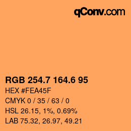 カラーコード: RGB 254.7 164.6 95 | qconv.com