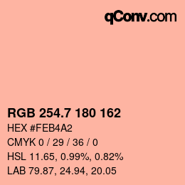 カラーコード: RGB 254.7 180 162 | qconv.com