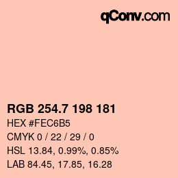 カラーコード: RGB 254.7 198 181 | qconv.com