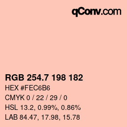 カラーコード: RGB 254.7 198 182 | qconv.com