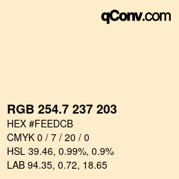 カラーコード: RGB 254.7 237 203 | qconv.com