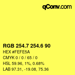 カラーコード: RGB 254.7 254.6 90 | qconv.com