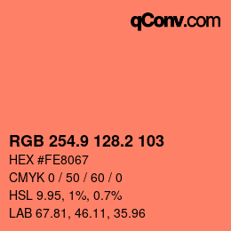 Color code: RGB 254.9 128.2 103 | qconv.com