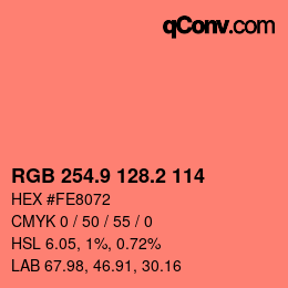 Color code: RGB 254.9 128.2 114 | qconv.com