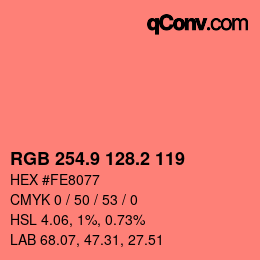 Color code: RGB 254.9 128.2 119 | qconv.com