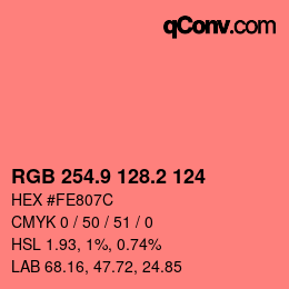 Color code: RGB 254.9 128.2 124 | qconv.com
