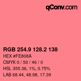 Color code: RGB 254.9 128.2 138 | qconv.com