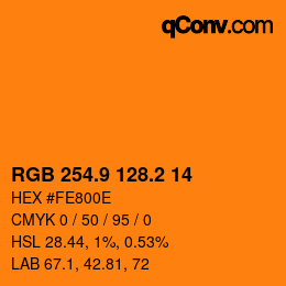 Color code: RGB 254.9 128.2 14 | qconv.com