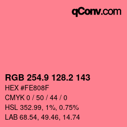 Color code: RGB 254.9 128.2 143 | qconv.com