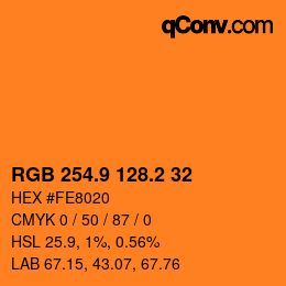 Color code: RGB 254.9 128.2 32 | qconv.com