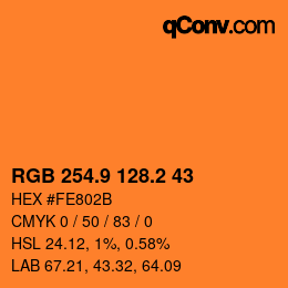 Color code: RGB 254.9 128.2 43 | qconv.com