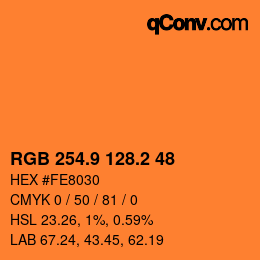 Color code: RGB 254.9 128.2 48 | qconv.com