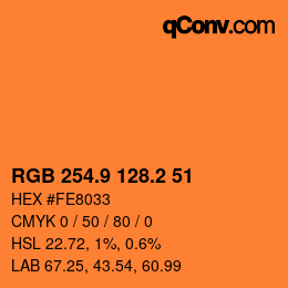 Color code: RGB 254.9 128.2 51 | qconv.com