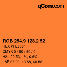 Color code: RGB 254.9 128.2 52 | qconv.com