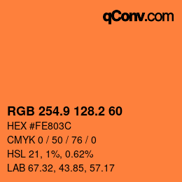 カラーコード: RGB 254.9 128.2 60 | qconv.com