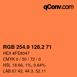 Color code: RGB 254.9 128.2 71 | qconv.com