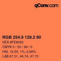 Color code: RGB 254.9 128.2 80 | qconv.com