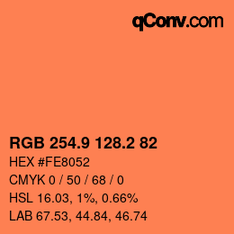 カラーコード: RGB 254.9 128.2 82 | qconv.com
